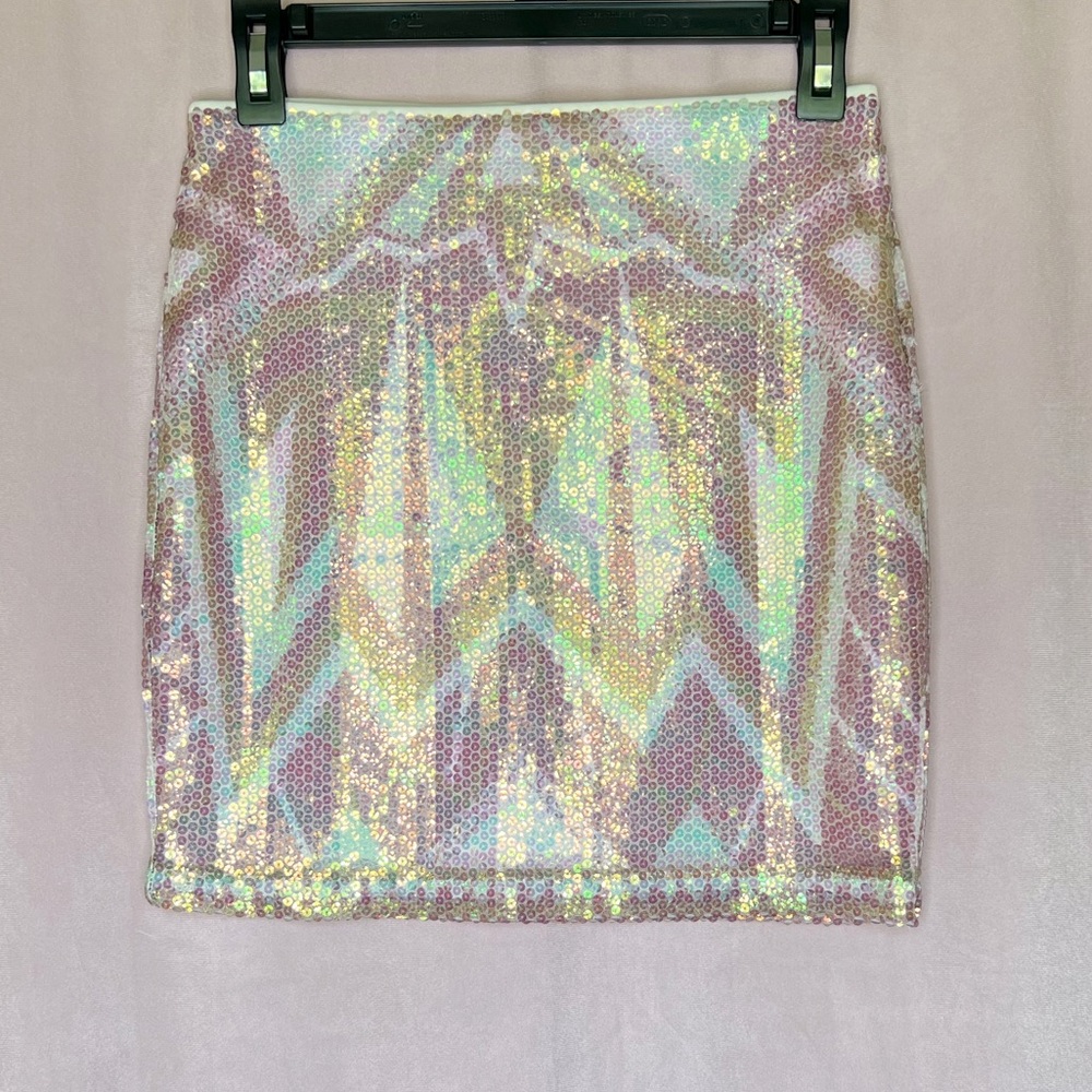 Decree Multi Color Sequin Mini Skirt Size M
